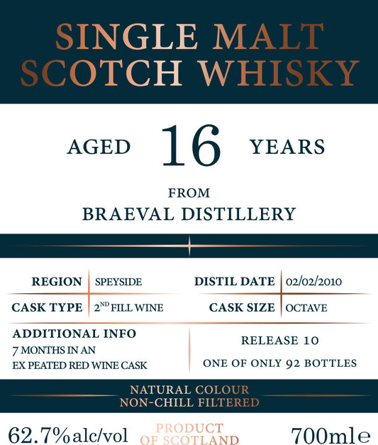 Tri Carragh - Braeval 16 Year - 2nd Fill Red Wine Octave