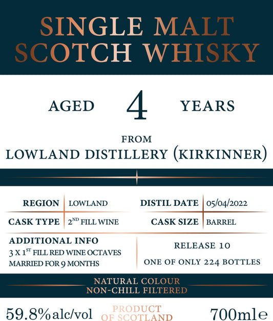 Tri Carragh - Kirkinner 4 Year - 1st Fill Red Wine & 2nd Fill Cheval Blanc Octaves