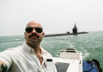 Underway to shore after my last day at sea.