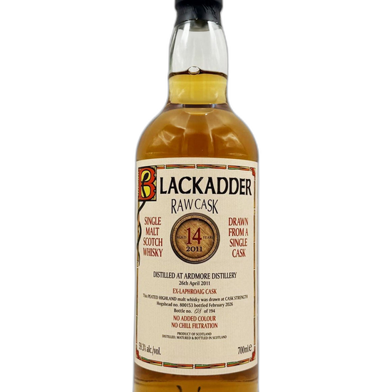 Blackadder Raw Cask Ardmore 14 Year Old Ex-Laphroaig Cask bottle