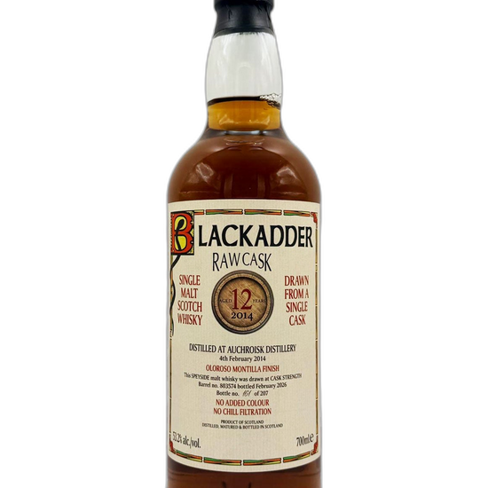 Blackadder Raw Cask Auchroisk 12 Year Old Oloroso Montilla Finish bottle