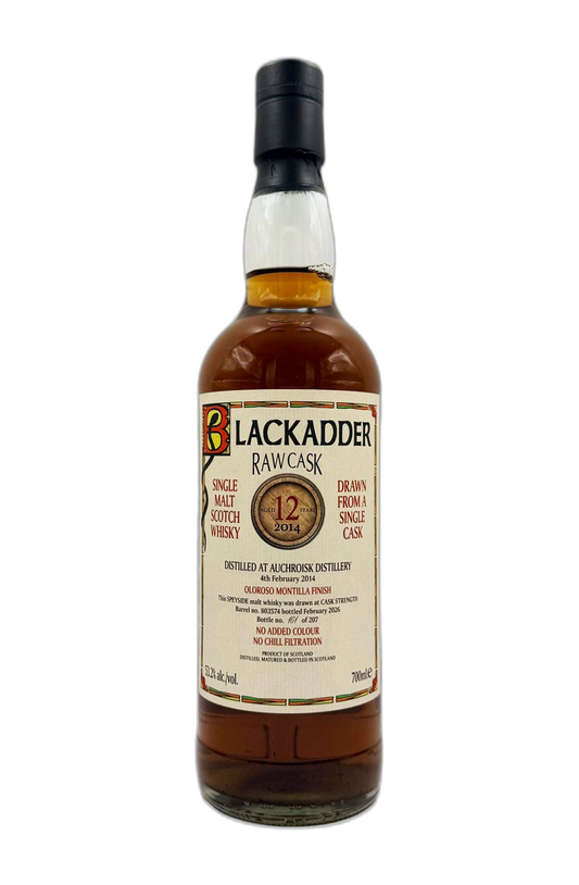 Blackadder Raw Cask Auchroisk 12 Year Old Oloroso Montilla Finish bottle