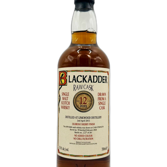 Blackadder Raw Cask Linkwood 12 Year Old Oloroso Sherry Finish bottle
