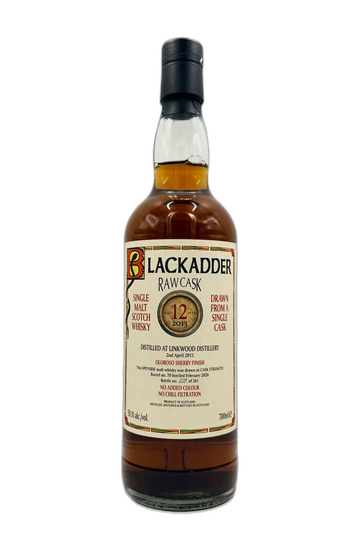 Blackadder Raw Cask Linkwood 12 Year Old Oloroso Sherry Finish bottle