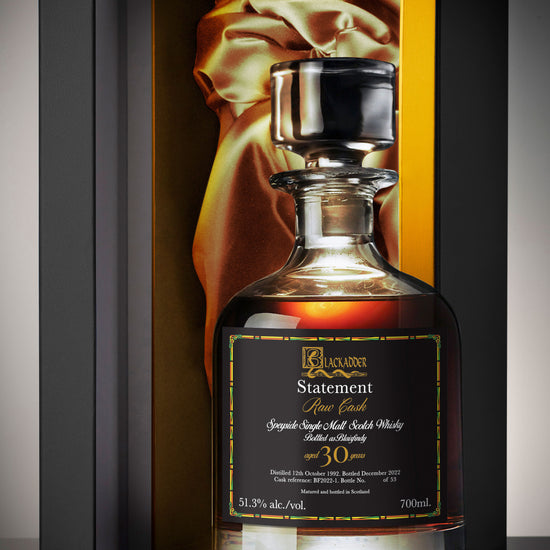 Blackadder Statement No. 43 Blairfindy 30 Year Old decanter in gift case