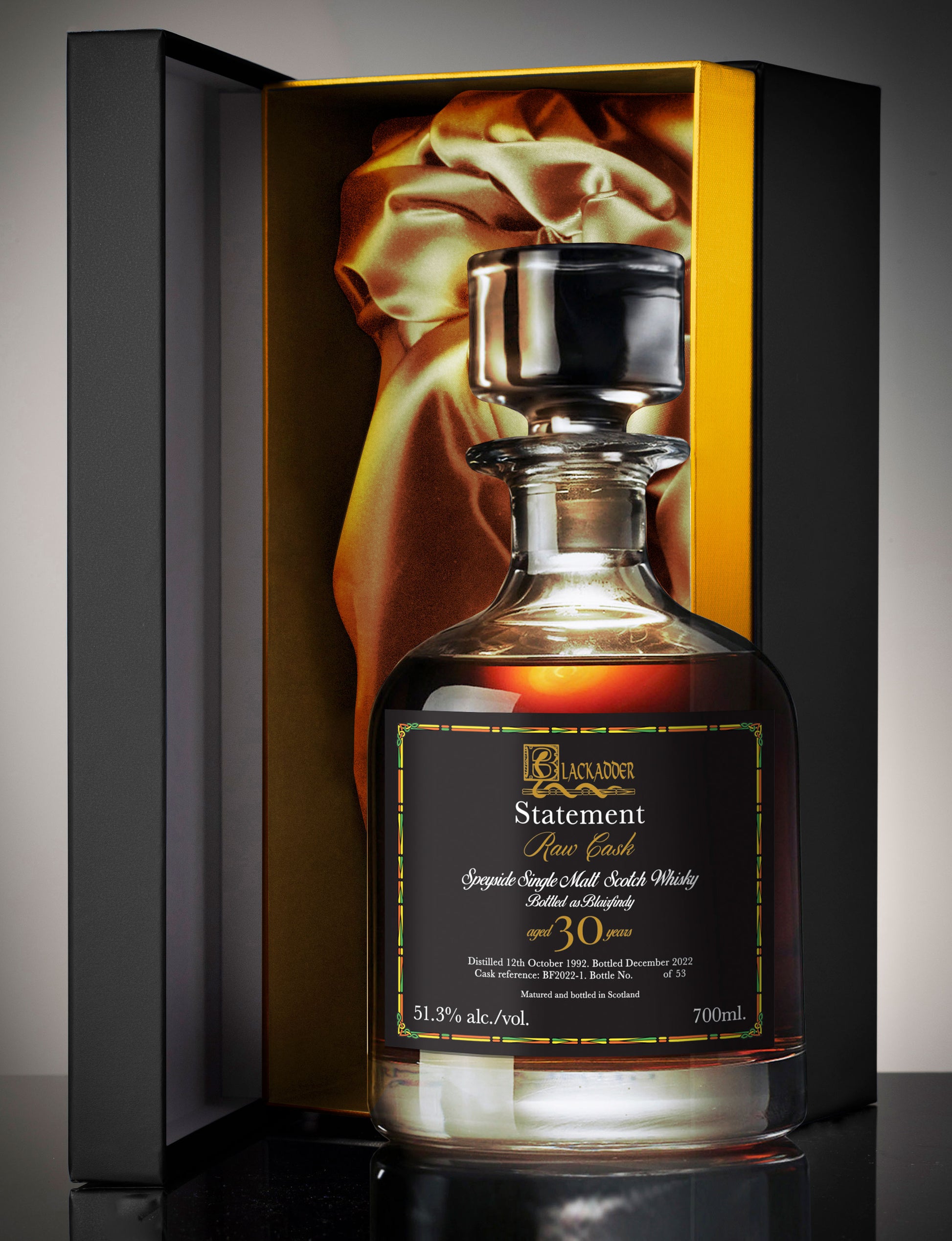 Blackadder Statement No. 43 Blairfindy 30 Year Old decanter in gift case