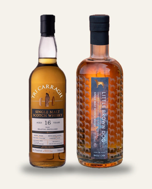The Braeval 16 Duo: Tri Carragh red wine octave and Little Brown Dog white port