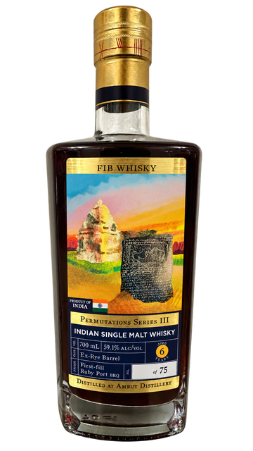 Fib Whisky Amrut 6 Year Ruby Port Barrique Finish, Permutations Series III, bottle