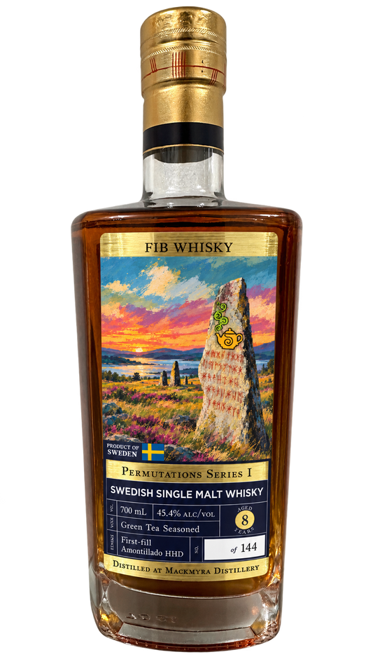 Fib Whisky Mackmyra 8 Year Green Tea Cask, Amontillado Finish, Permutations Series I, bottle