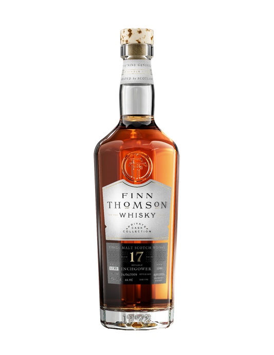 Finn Thomson Whisky Inchgower 17 Year Old single cask bottle