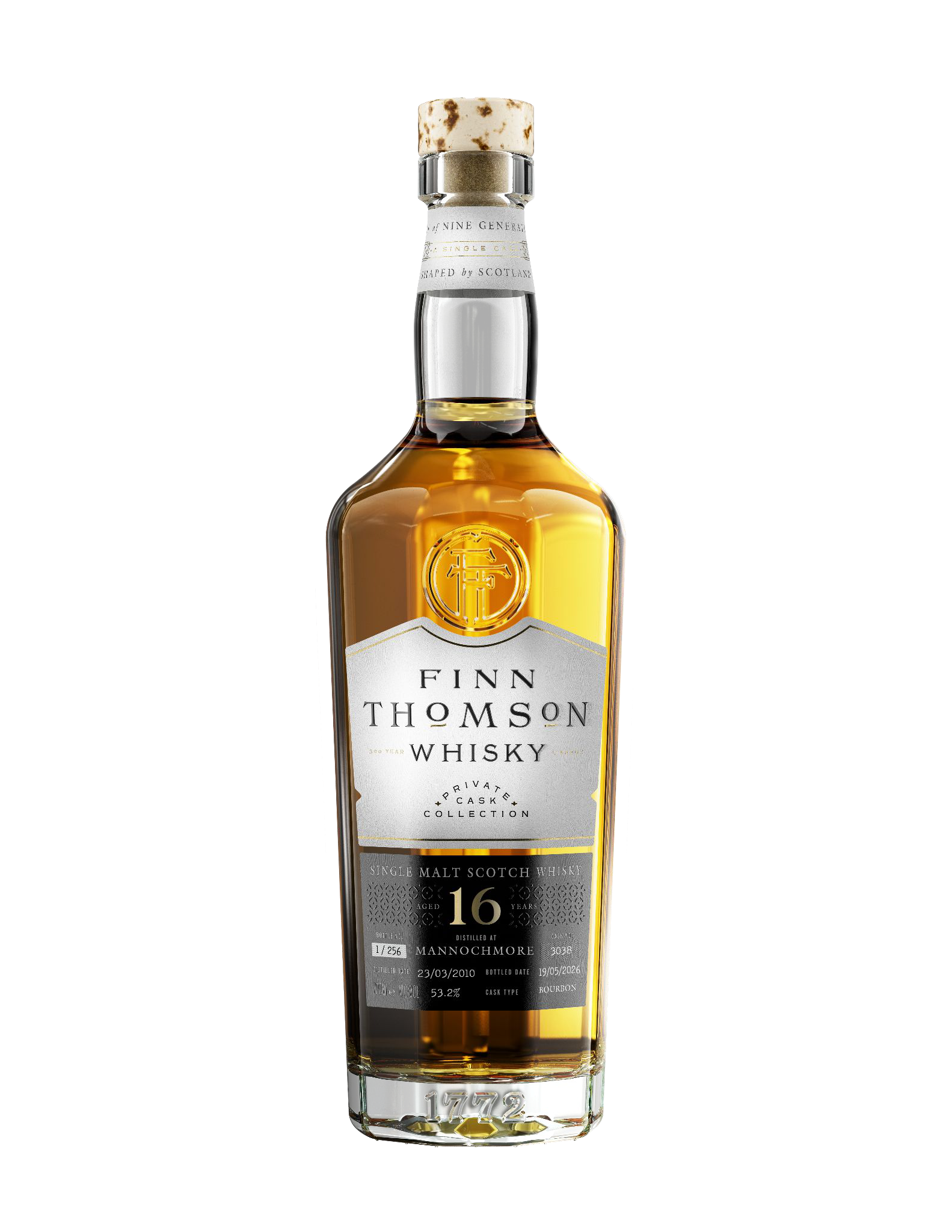 Finn Thomson Whisky Mannochmore 16 Year Old single cask bottle