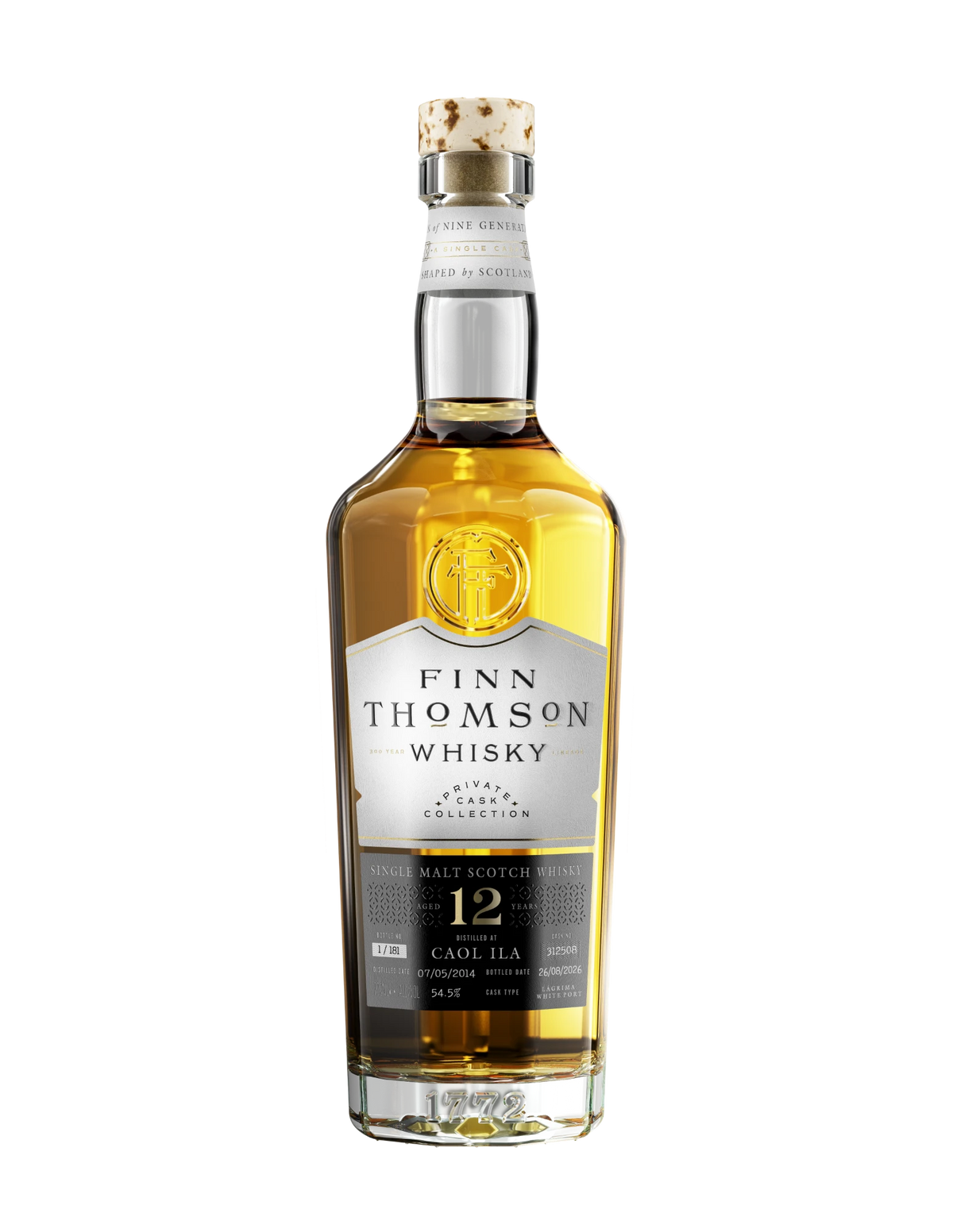 Finn Thomson Whisky Caol Ila 2014, 12 Year, Lagrima White Port Finish, cask 312508, bottle