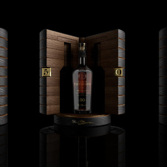 The nine-ring oak uncasking box, closed and open
