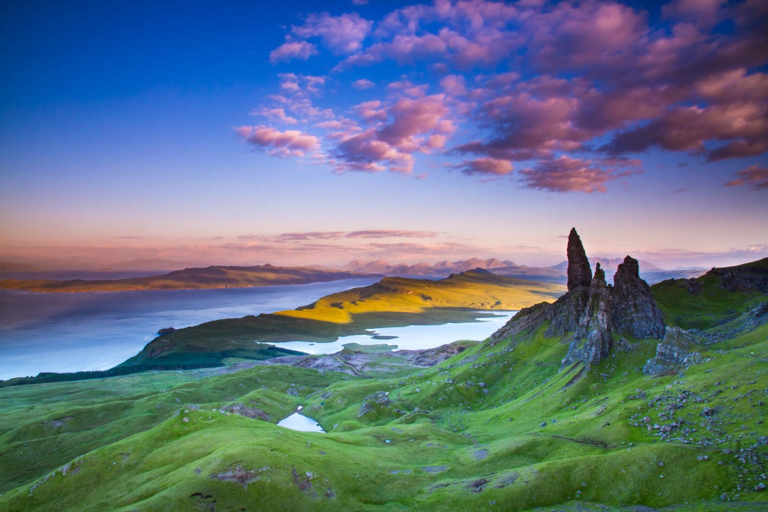 A rugged landscape on the Isle of Skye in Scotland. 